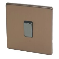 Varilight 10AX 1-Gang 2-Way Light Switch Brushed Bronze