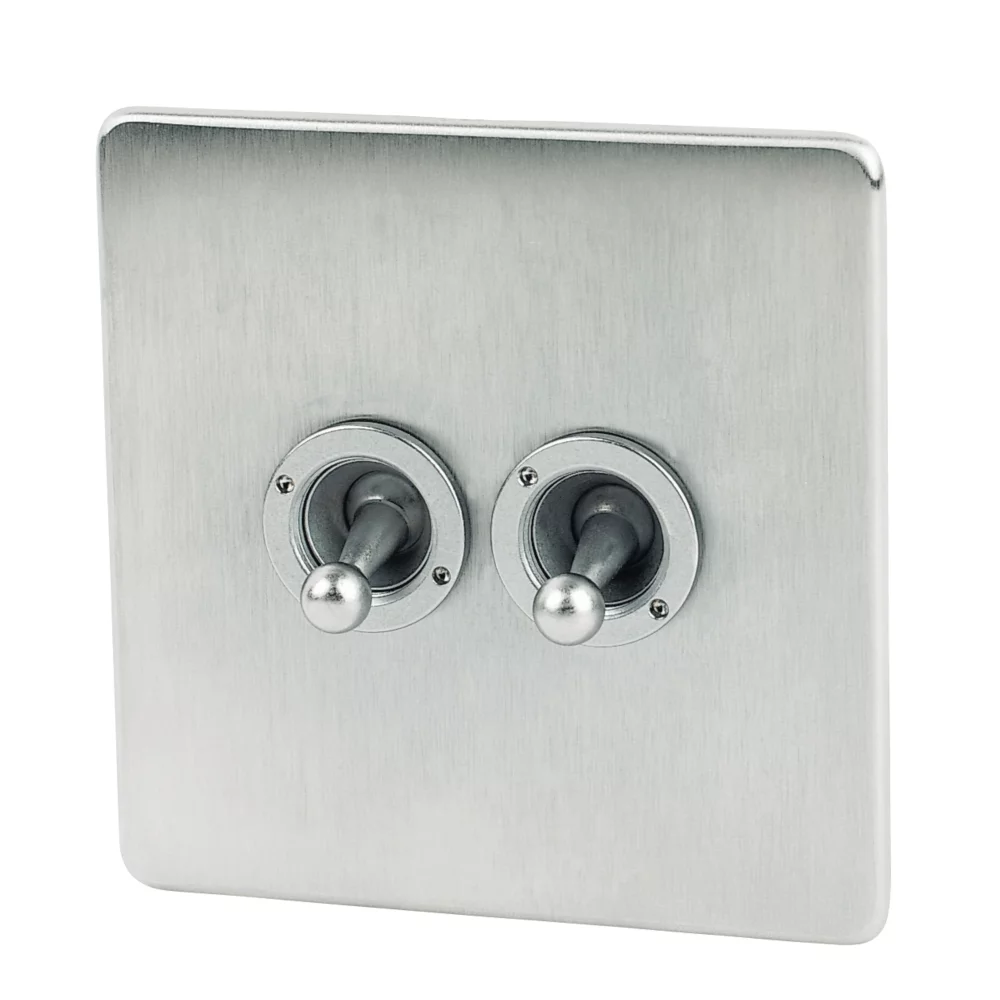 Crabtree Platinum 10AX 2-Gang 2-Way Toggle Switch Satin Chrome 3 Crabtree Platinum 10AX 2-Gang 2-Way Toggle Switch Satin Chrome