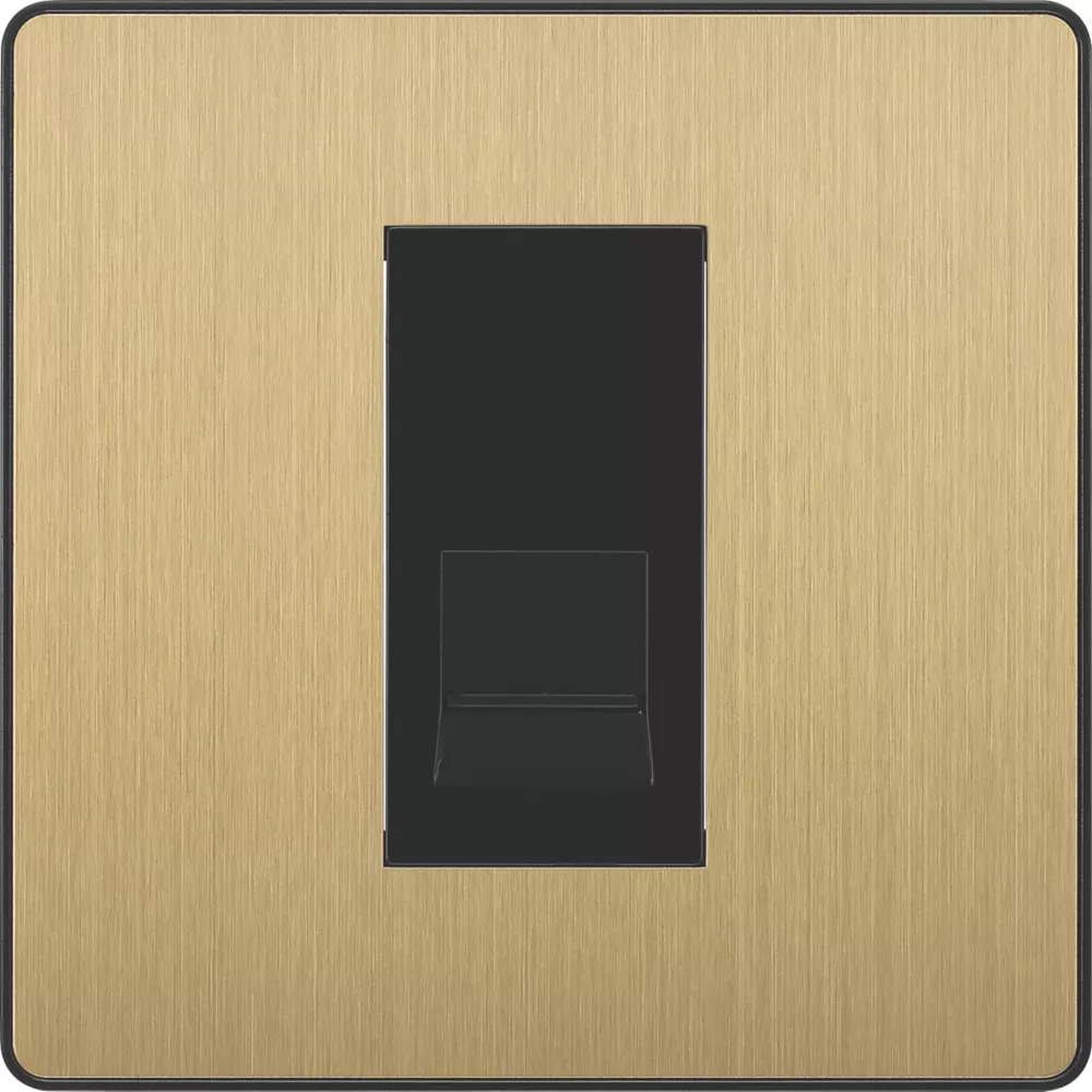 British General Evolve Master Telephone Socket Satin Brass With Black Inserts 5 British General Evolve Master Telephone Socket Satin Brass With Black Inserts - Image 3