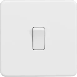 Knightsbridge SF1200MW 10AX 1-Gang Intermediate Switch Matt White