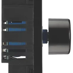 British General Evolve 1-Gang 2-Way LED Trailing Edge Single Push Dimmer Switch With Rotary Control Grey With Black Inserts -British General Shop 401PY A5
