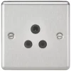 Knightsbridge CL5ABC 5A 1-Gang Unswitched Socket Brushed Chrome With Black Inserts 1 Knightsbridge CL5ABC 5A 1-Gang Unswitched Socket Brushed Chrome With Black Inserts -British General Shop 401TY P