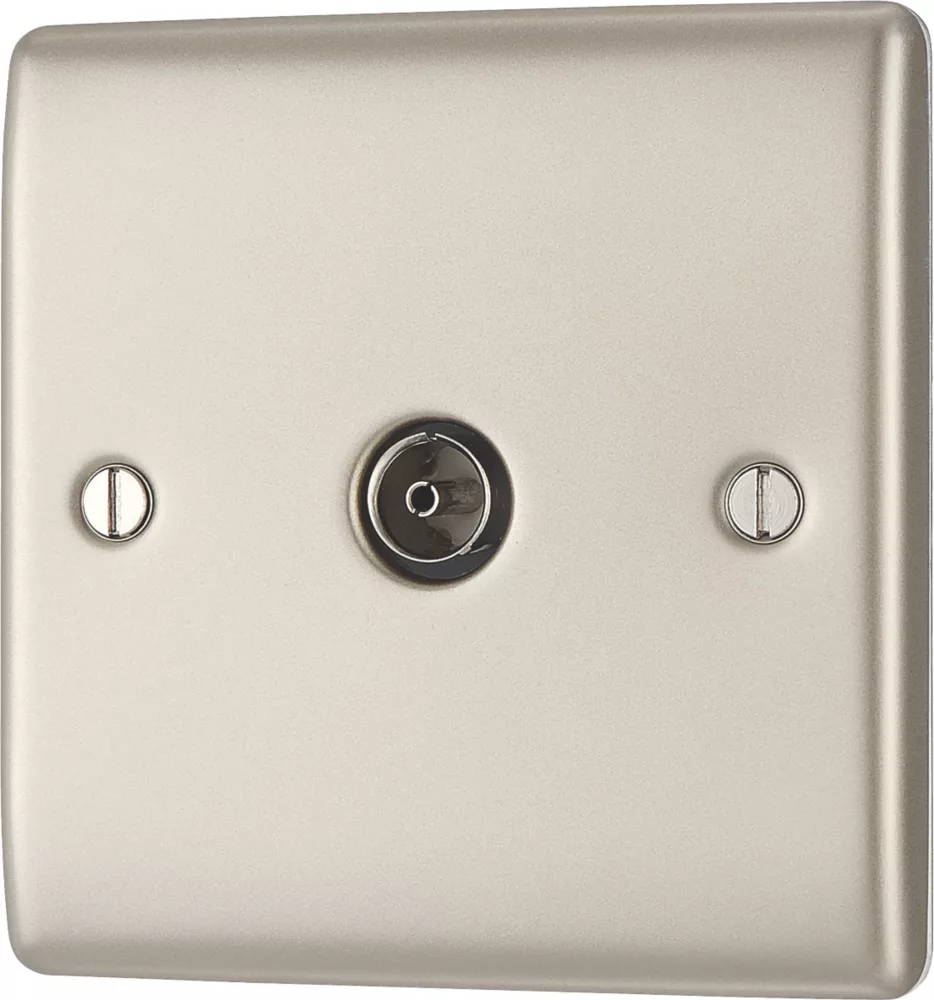 British General Nexus Metal 1-Gang Coaxial TV / FM Socket Pearl Nickel 6 British General Nexus Metal 1-Gang Coaxial TV / FM Socket Pearl Nickel - Image 4