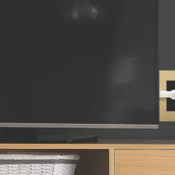 British General Evolve 1-Gang Coaxial TV / FM Socket Satin Brass With Black Inserts -British General Shop 405RF A6