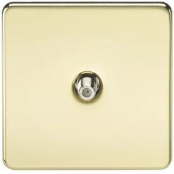 Knightsbridge SF0150PB 1-Gang F-Type Satellite Socket Polished Brass