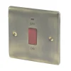British General Nexus Metal 45A 1-Gang DP Cooker Switch Antique Brass With LED -British General Shop 40754 P