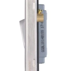 Schneider Electric Lisse Deco 10AX 1-Gang Intermediate Switch Brushed Stainless Steel With Black Inserts -British General Shop 410FF A2