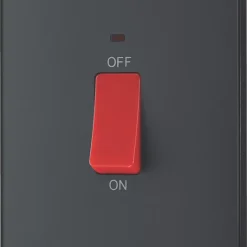 British General Evolve 45A 1-Gang 2-Pole Cooker Switch Grey With LED With Black Inserts 12 British General Evolve 45A 1-Gang 2-Pole Cooker Switch Grey With LED With Black Inserts -British General Shop 411PY A3