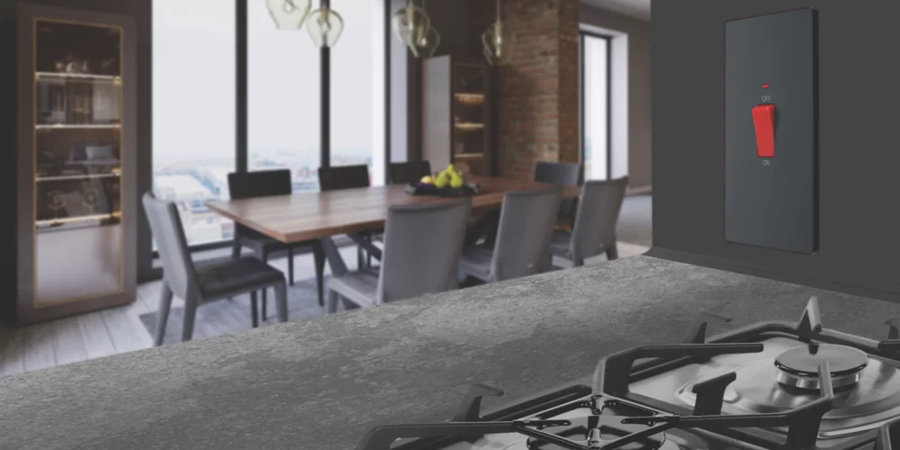 British General Evolve 45A 1-Gang 2-Pole Cooker Switch Grey With LED With Black Inserts 9 British General Evolve 45A 1-Gang 2-Pole Cooker Switch Grey With LED With Black Inserts - Image 7