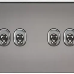 Knightsbridge SF4TOGBN 10AX 4-Gang 2-Way Light Switch Black Nickel
