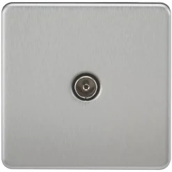 Knightsbridge SF0100BC 1-Gang Coaxial TV Socket Brushed Chrome