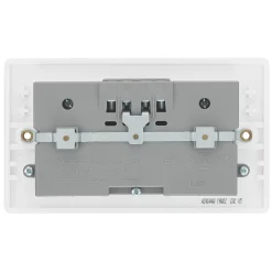 LAP 13A 2-Gang Unswitched Socket + 4.2A 4-Outlet Type A USB Charger White -British General Shop 4130P A3
