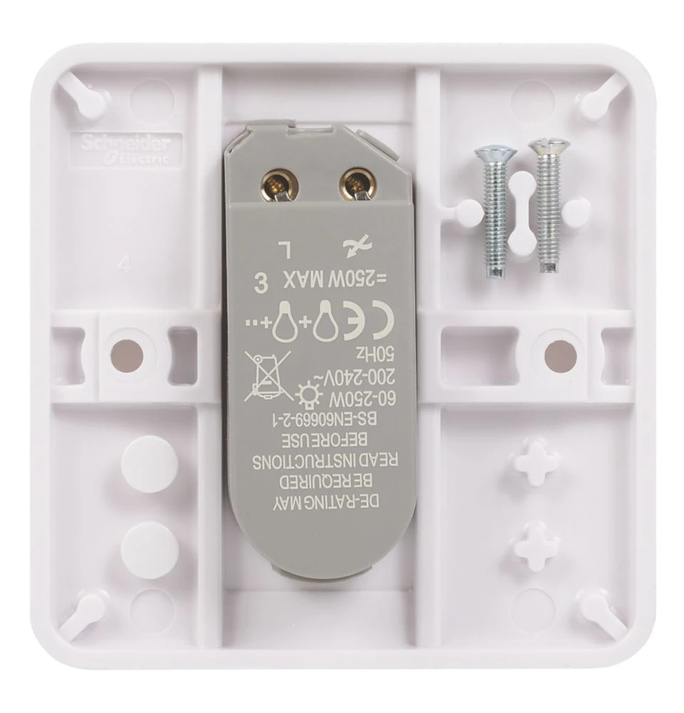 Schneider Electric Lisse 1-Gang 1-Way Dimmer Switch White 6 Schneider Electric Lisse 1-Gang 1-Way Dimmer Switch White - Image 4