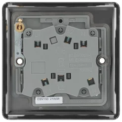 LAP 10AX 1-Gang 3-Pole Fan Isolator Switch Black Nickel With Black Inserts -British General Shop 41740 A3