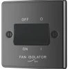 LAP 10AX 1-Gang 3-Pole Fan Isolator Switch Black Nickel With Black Inserts -British General Shop 41740 P