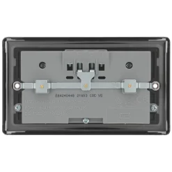 LAP 13A 2-Gang Unswitched Socket + 4.2A 4-Outlet Type A USB Charger Black Nickel With Black Inserts -British General Shop 4202T A3