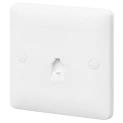 MK Base RJ11 Telephone / Data Socket White With White Inserts