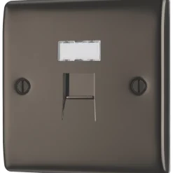 British General Nexus Metal RJ45 Ethernet Socket Black Nickel
