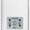 Knightsbridge CL89PCG 2-Gang Dual Voltage Shaver Socket 115 V / 230V Polished Chrome With Colour-Matched Inserts 2 Knightsbridge CL89PCG 2-Gang Dual Voltage Shaver Socket 115 V / 230V Polished Chrome With Colour-Matched Inserts -British General Shop 423TY P