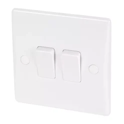 Schneider Electric Ultimate Slimline 16AX 2-Gang 2-Way Light Switch White