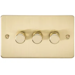 Knightsbridge FP2183BB 3-Gang 2-Way LED Dimmer Switch Brushed Brass