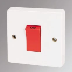 Crabtree Capital 45A 1-Gang DP Cooker Switch White