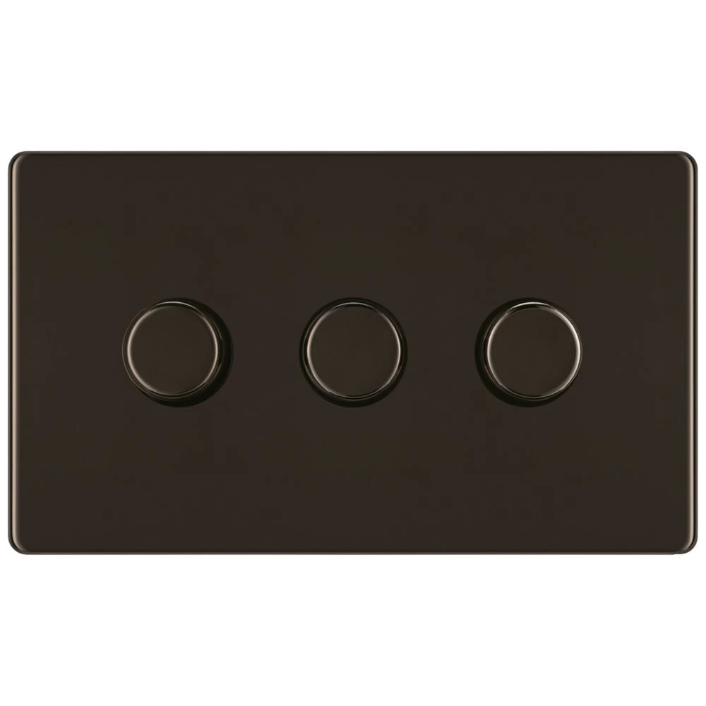 LAP 3-Gang 2-Way LED Dimmer Switch Black Nickel 4 LAP 3-Gang 2-Way LED Dimmer Switch Black Nickel - Image 2