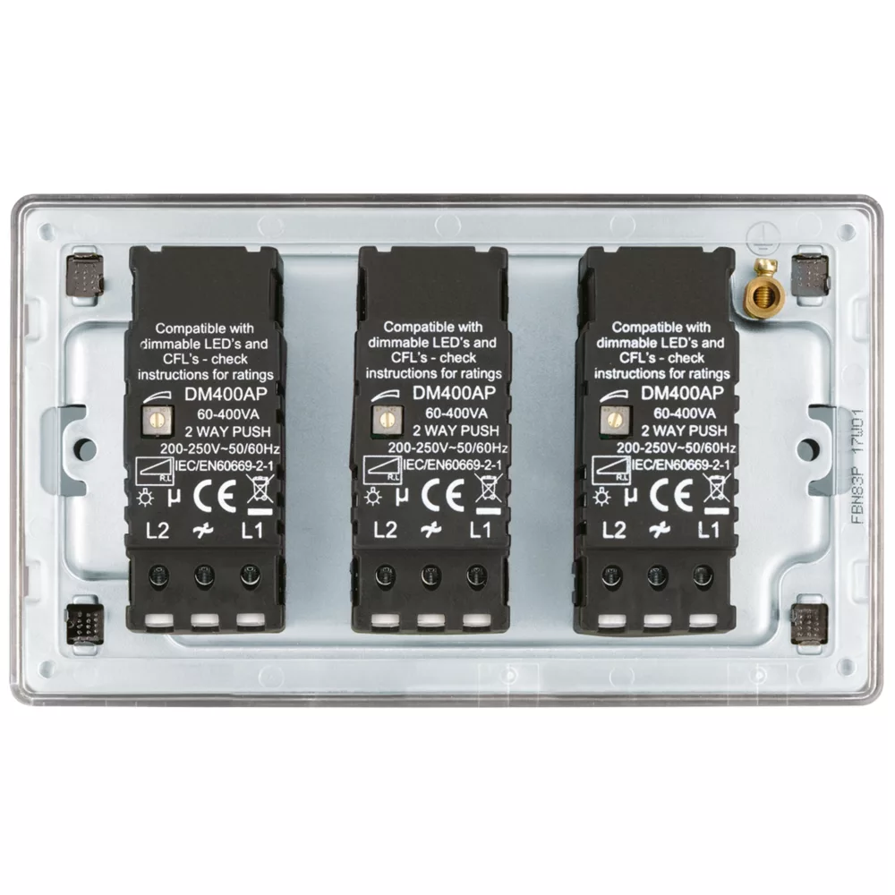 LAP 3-Gang 2-Way LED Dimmer Switch Black Nickel 6 LAP 3-Gang 2-Way LED Dimmer Switch Black Nickel - Image 4