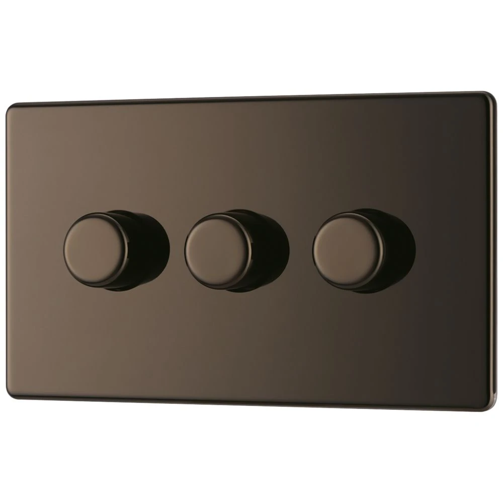 LAP 3-Gang 2-Way LED Dimmer Switch Black Nickel 3 LAP 3-Gang 2-Way LED Dimmer Switch Black Nickel