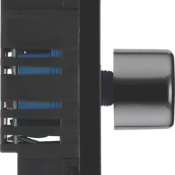 British General Evolve 1-Gang 2-Way LED Trailing Edge Single Push Dimmer Switch With Rotary Control Black With Black Inserts -British General Shop 428PY A5