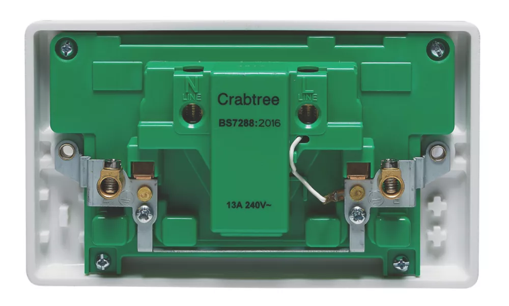 Crabtree Instinct 13A 2-Gang DP Switched Passive RCD Socket White 5 Crabtree Instinct 13A 2-Gang DP Switched Passive RCD Socket White - Image 3
