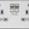 Knightsbridge SFR9909BCG 13A 2-Gang DP Switched Socket + 4.0A 2-Outlet Type A & C USB Charger Brushed Chrome With Colour-Matched Inserts 2 Knightsbridge SFR9909BCG 13A 2-Gang DP Switched Socket + 4.0A 2-Outlet Type A & C USB Charger Brushed Chrome With Colour-Matched Inserts -British General Shop 430TX P
