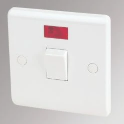 LAP 20A 1-Gang DP Control Switch White With Neon