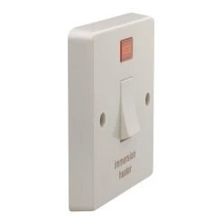 Crabtree Capital 20A 1-Gang DP Immersion Heater Switch White With Neon -British General Shop 4343J A2