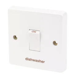 Crabtree Capital 20A 1-Gang DP Dishwasher Switch White
