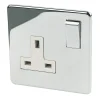 Crabtree Platinum 13A 1-Gang DP Switched Plug Socket Polished Chrome With White Inserts 2 Crabtree Platinum 13A 1-Gang DP Switched Plug Socket Polished Chrome With White Inserts -British General Shop 43640 P