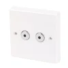 Varilight V-ProIR 2-Gang 1-Way LED Touch / Remote Dimmer Switch White -British General Shop 4371J P