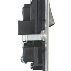 Knightsbridge FPR9000BC 13A 2-Gang DP Switched Double Socket Brushed Chrome With Black Inserts -British General Shop 438TY A2