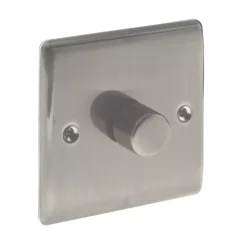British General Nexus Metal 1-Gang 2-Way LED Dimmer Switch Brushed Iridium -British General Shop 43921 A2