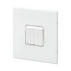 MK Aspect 10AX 2-Gang 2-Way Switch White With Colour-Matched Inserts -British General Shop 439FF P