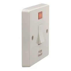 Crabtree Capital 20A 1-Gang DP Fridge Freezer Switch White With Neon -British General Shop 4412J A2