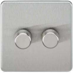 Knightsbridge SF2182BC 2-Gang 2-Way LED Dimmer Switch Brushed Chrome