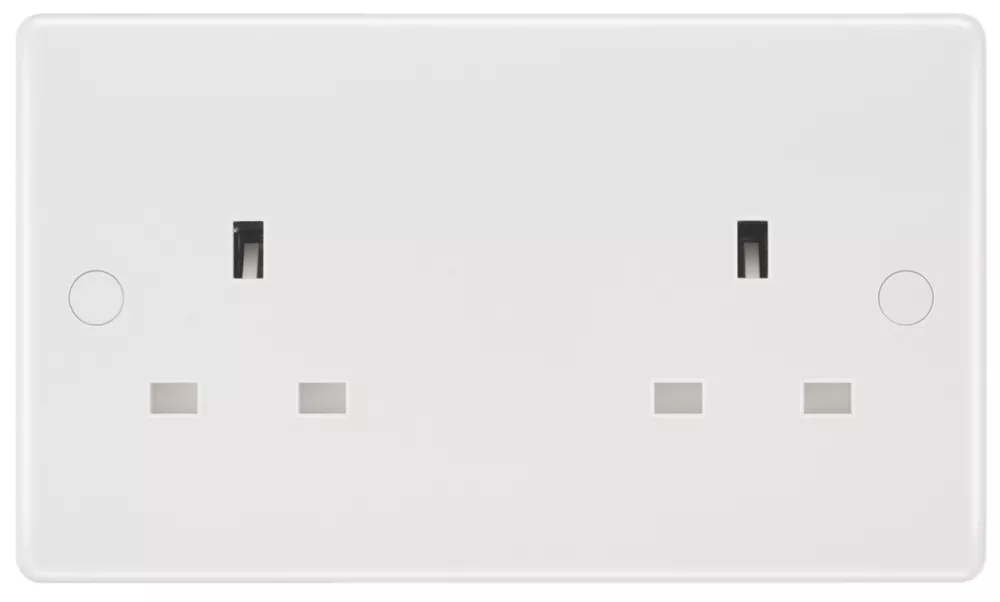 British General 800 Series 13A 2-Gang Unswitched Socket White With White Inserts 4 British General 800 Series 13A 2-Gang Unswitched Socket White With White Inserts - Image 2