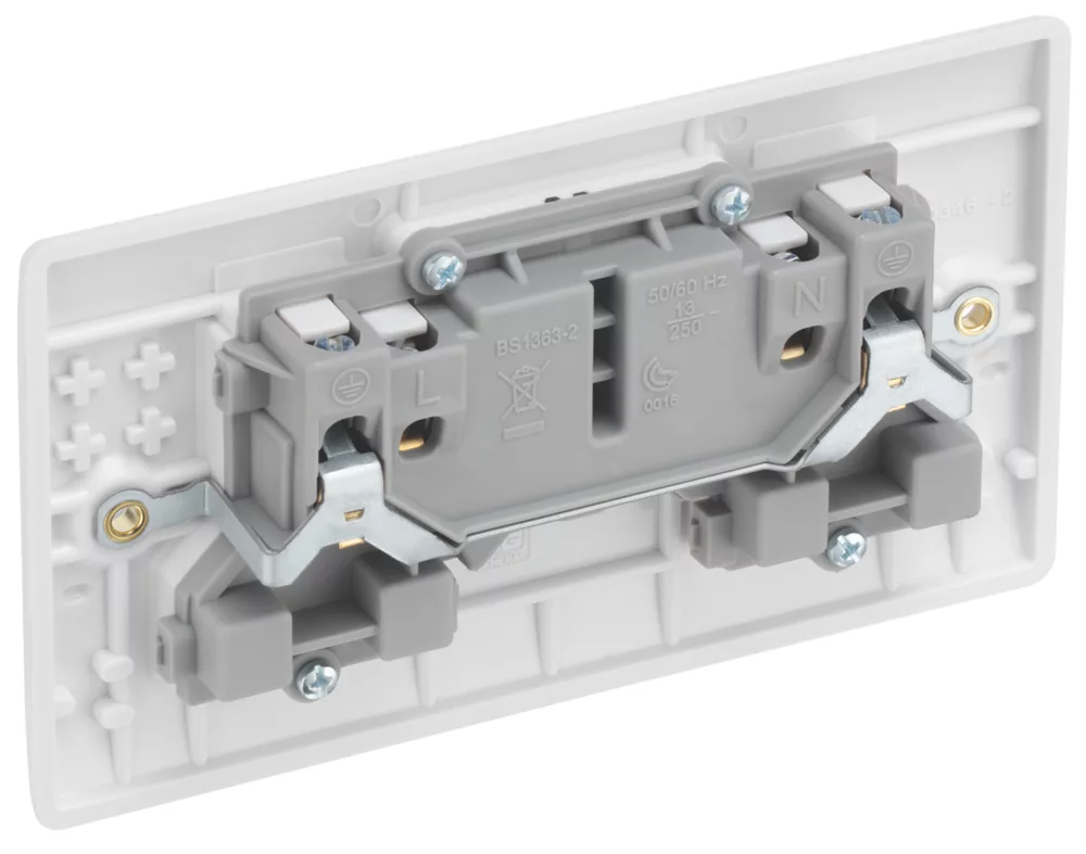 British General 800 Series 13A 2-Gang Unswitched Socket White With White Inserts 5 British General 800 Series 13A 2-Gang Unswitched Socket White With White Inserts - Image 3