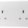 British General 800 Series 13A 2-Gang Unswitched Socket White With White Inserts -British General Shop 447XG P