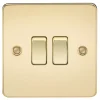 Knightsbridge FP3000PB 10AX 2-Gang 2-Way Light Switch Polished Brass 2 Knightsbridge FP3000PB 10AX 2-Gang 2-Way Light Switch Polished Brass -British General Shop 448TY P