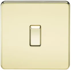 Knightsbridge SF8341PB 20A 1-Gang DP Control Switch Polished Brass