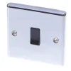 LAP 10AX 1-Gang 2-Way Light Switch Polished Chrome With Black Inserts 1 LAP 10AX 1-Gang 2-Way Light Switch Polished Chrome With Black Inserts -British General Shop 45164 P