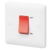 MK Base 45A 1-Gang DP Control Switch White With Red Inserts -British General Shop 451PF P