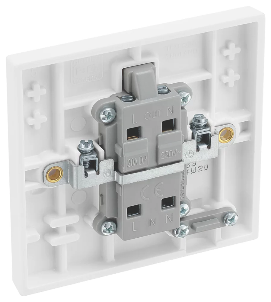 British General 900 Series 20A 1-Gang DP 'Water Heater' Printed Switch White With LED 5 British General 900 Series 20A 1-Gang DP 'Water Heater' Printed Switch White With LED - Image 3